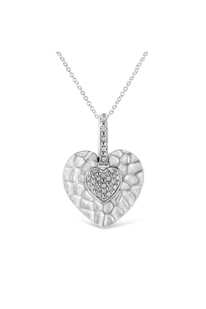 Pave-Set Diamond Accent Heart Shape Necklace